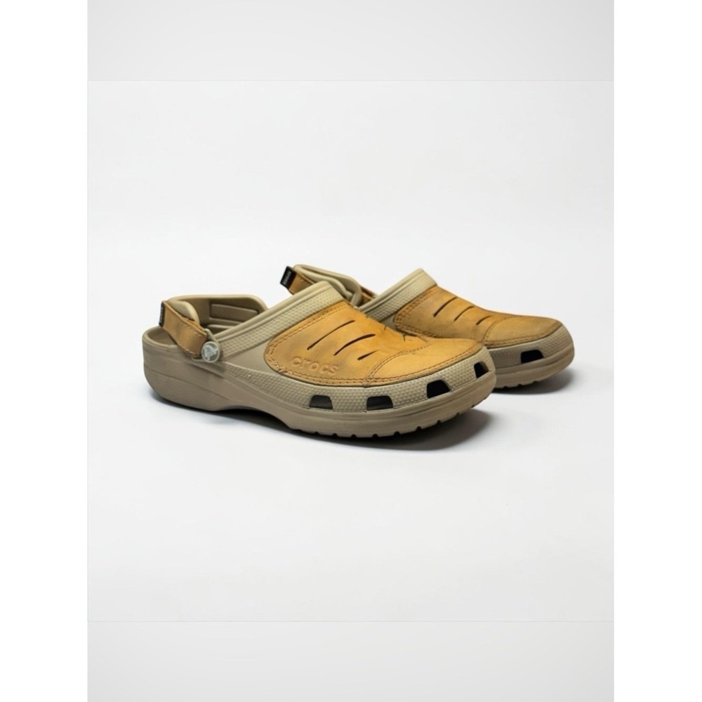 Crocs Yukon Vista Clogs Leather Slip On Mens 10 Fisherman Sandals Coastal Beachy